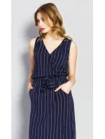 Dámske šaty Alena Tmavo modré s bielym vzorom - Vienetta