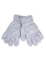 Dievčenské päťprsté rukavice Yoclub s tryskami RED-0216G-AA50-010 Grey