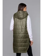 Vesta v khaki farbe s geometrickou spodnou časťou (B0122-11)