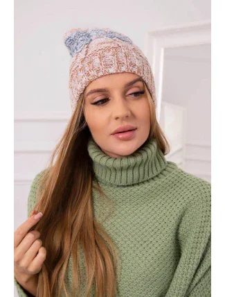 Fleecová čiapka Dolores K303 camel+jeans+red