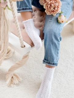 Skarpetki Dziecięce Ażurowe Białe