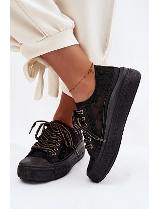 Lee Cooper Dámske šnurovacie tenisky na platforme LCW-26-44-4479 Black Lee Cooper Dámske šnurovacie tenisky na platforme LCW-26-44-4479 Black