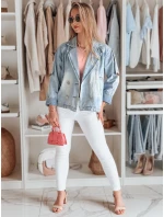 Dámska nadrozmerná džínsová bunda OVERSOLI modrá FashionStreet TY4904