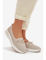 Dámske kožené poltopánky LR61-7044 beige - S.Barski Dámske kožené poltopánky LR61-7044 beige - S.Barski