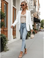 Dámske elegantné sako biele FashionStreet PY0143 Dámske elegantné sako biele FashionStreet PY0143
