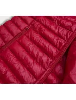 Krátka prešívaná dámska vesta v bordovej farbe (5M702-6)