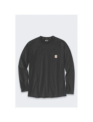 Mikina bez kapucne Carhartt Midweight L/S Pocket T-Shirt – čierna, veľkosť: L