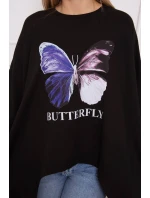 Oversize blúzka s potlačou čierna