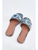 Płaskie Klapki Damskie Z Ozdobną Klamrą Niebieskie Clariola