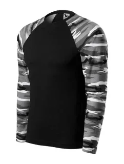 Maskáčové tričko LS unisex maskáčová sivá