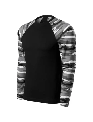 Maskáčové tričko LS unisex maskáčová sivá