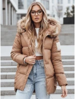 Dámska zimná prešívaná bunda s kapucňou FashionStreet camel TY5508 Dámska zimná prešívaná bunda s kapucňou FashionStreet camel TY5508