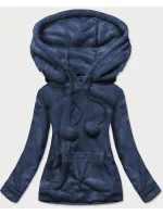 Tmavo modrá dámska plyšová mikina (HH033)