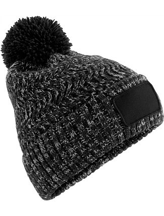 Beechfield B 331 Pletená čiapka s bambulou „Ramble Patch“ 53.0331 black twist Beechfield B 331 Pletená čiapka s bambulou „Ramble Patch“ 53.0331 black twist