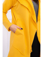 Voľná bunda s kapucňou v horčicovej farbe