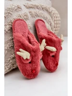 Kapcie Świąteczne Z Motywem Renifera Futrzane Koralowe Asielle
