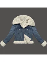 Džínsová bunda s podšívkou z jahňacej kože J Style blue/ecru (11Z8217)