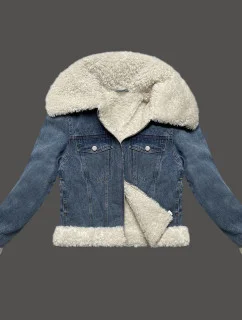 Džínsová bunda s podšívkou z jahňacej kože J Style blue/ecru (11Z8217)