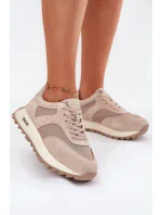 Dámske semišové tenisky na platforme Big Star HI-POLY SYSTEM - béžové