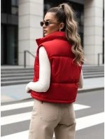 FashionStreet dámska prešívaná červená vesta TY5198