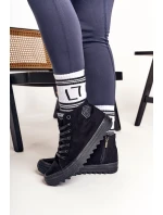 Damskie Wysokie Trampki Na Dużej Podeszwie BIG STAR FF274244 Czarne