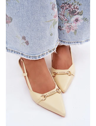 Ženské sandály na podpatku se špičatými špičkami Žluté Felessa