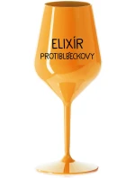 ELIXÍR PROTIBLBEČKOVÝ - oranžová nerozbitná sklenice na víno 470 ml