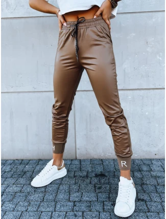 Dámske kožené nohavice TERRACE camel FashionStreet UY1696 Dámske kožené nohavice TERRACE camel FashionStreet UY1696
