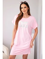 Dámske viskózové šaty s krátkymi rukávmi a ozdobnou potlačou candy pink Dámske viskózové šaty s krátkymi rukávmi a ozdobnou potlačou candy pink