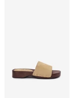 Dámské žabky se zlatými sponami Žluté Ferinna