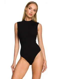 M697 Body bez rukávov s vysokým výstrihom - čierne