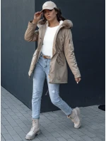 Dámska zimná bunda s kožušinou ERISS béžová FashionStreet TY4532
