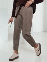 Dámske nohavice LEOCINCIN v jednej veľkosti s opaskom khaki FashionStreet UY2262