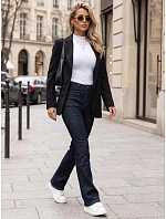 Dámske džínsové nohavice so zvonovým strihom a push-up efektom, tmavomodré, FashionStreet UY3098 Dámske džínsové nohavice so zvonovým strihom a push-up efektom, tmavomodré, FashionStreet UY3098