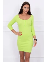 Šaty s výstrihom na gombíky kivi