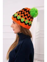Dámska čiapka Laila K283 orange neon+black+green neon