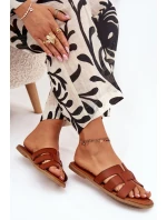 Klapki Damskie Na Płaskim Obcasie Camel Mirona