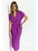 Košeľové šaty s opaskom S363 levanduľová - Stylove