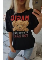 Kúzelná blúzka s potlačou čierna