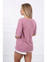 Tmavo ružová blúzka s potlačou Magic Tmavo ružová blúzka s potlačou Magic