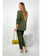 Elegantná súprava saka a nohavíc v khaki farbe Elegantná súprava saka a nohavíc v khaki farbe