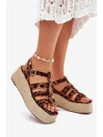 Sandały Damskie Z Paskami I Plecionką Panterka Pardauss