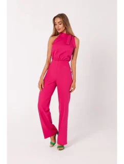 M746 Kombinéza so zaväzovaním za krkom - fuchsiová