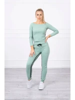 Súprava s dvojitými pruhmi tmavo mätová Súprava s dvojitými pruhmi tmavo mätová