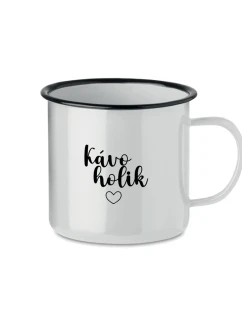 KÁVOHOLIK - bílý plecháček 350 ml