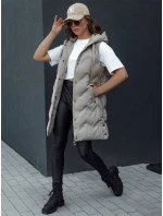 Dámska prešívaná vesta s kapucňou TAMIRA béžová FashionStreet TY4528