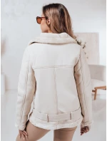 Dámska kožená bunda s ovčou kožušinou NORFDIMA biela FashionStreet TY4735