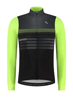 Tričko Rogelli s dlhým rukávom STRYDE čierne-fluorescenčné XL