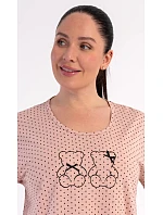Dámske domáce šaty s krátkymi rukávmi s motívom medvedíkov Dámske domáce šaty s krátkymi rukávmi s motívom medvedíkov