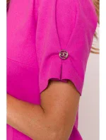 M842 Džínsové šaty so záhybmi - ružové